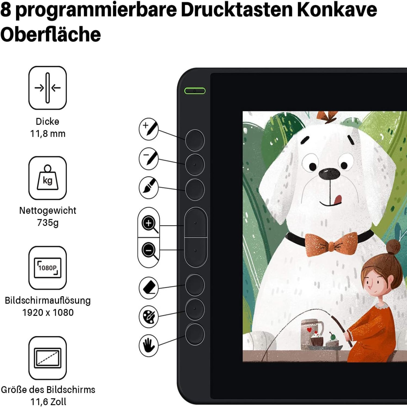 HUION Kamvas 12 11.6 Inches Dr - Graphic Tablet Accessories recension och pris