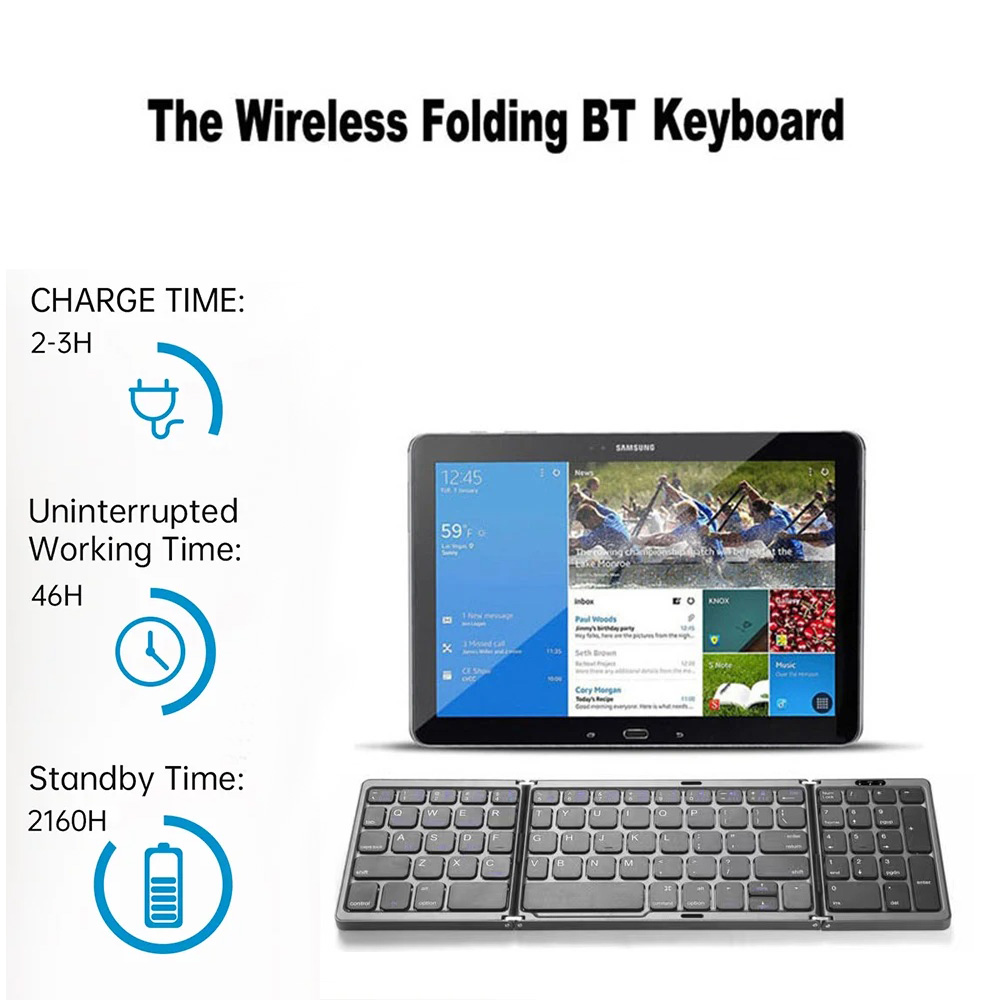 Tri-Fold Bluetooth Keyboard Po - Android Tablet Gaming Accessories recension och pris