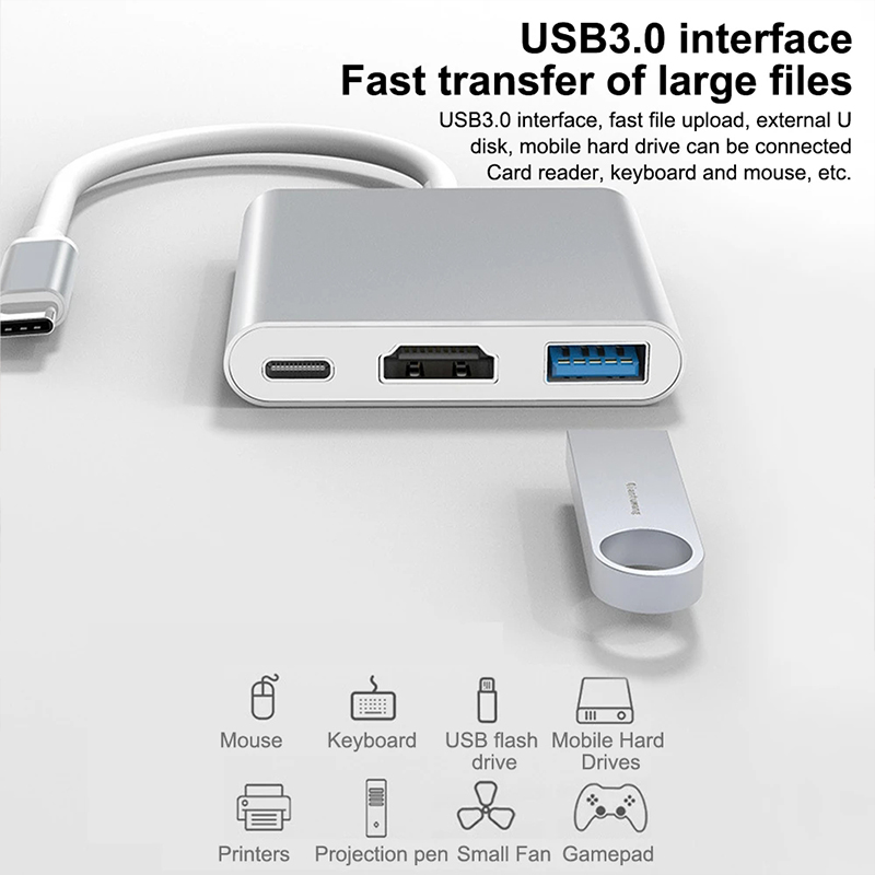 3 in 1 USB Type C Hub to 4K HD - Tablet Accessories For Samsung recension och pris