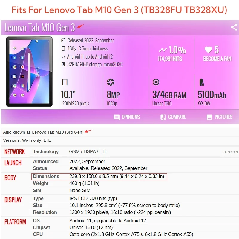 Capa For Lenovo Tab M10 3rd Ge - Lenovo Tablet With Accessories recension och pris
