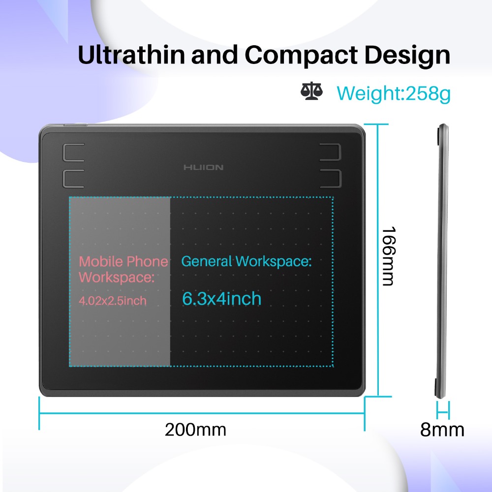 Huion HS64 Graphics Tablet Dig - Graphic Tablet Accessories recension och pris