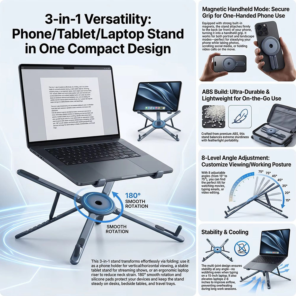 Portable Magnetic Phone Holder - Essential Tablet Accessories recension och pris