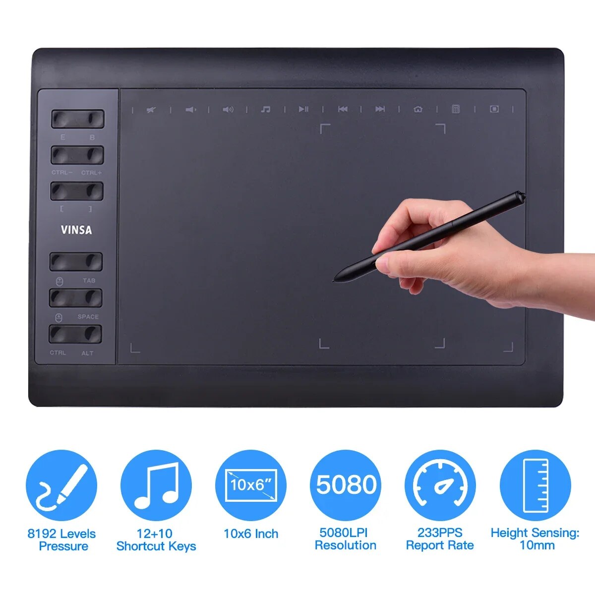 10x6 Inch Professional Graphic - Graphic Tablet Accessories recension och pris